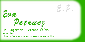 eva petrucz business card